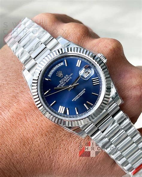 rolex day date blue price